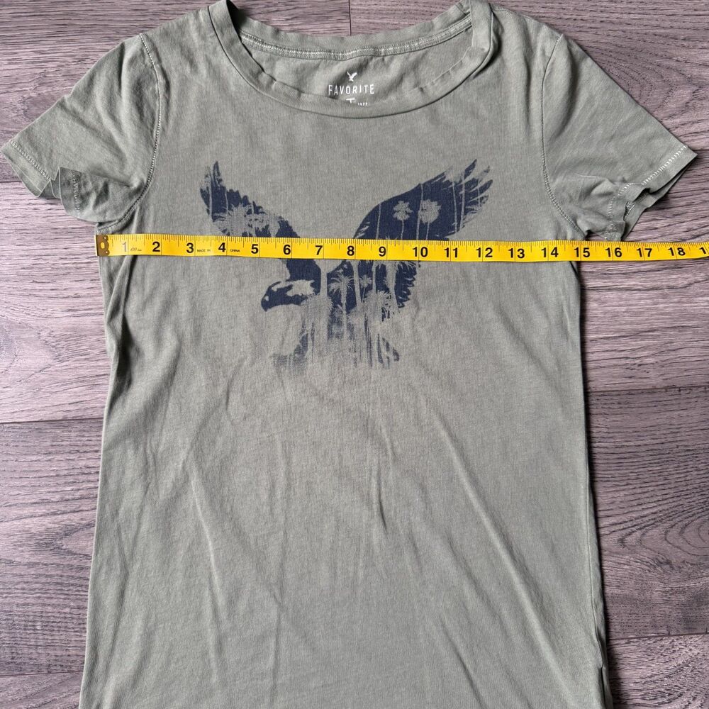 American Eagle Outfitters Classic Vintage Y2K Graphic Tee - Sage Green - Size XS - Picture 5 of 6